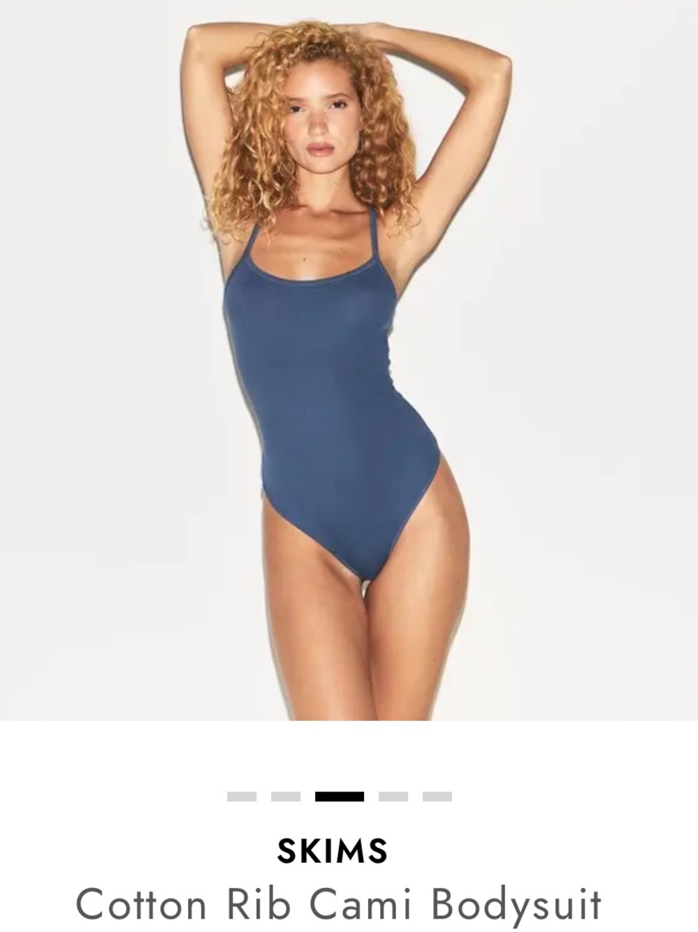 SKIMS NWT SIZE SMALL Cotton Rib Cami Bodysuit -harbor